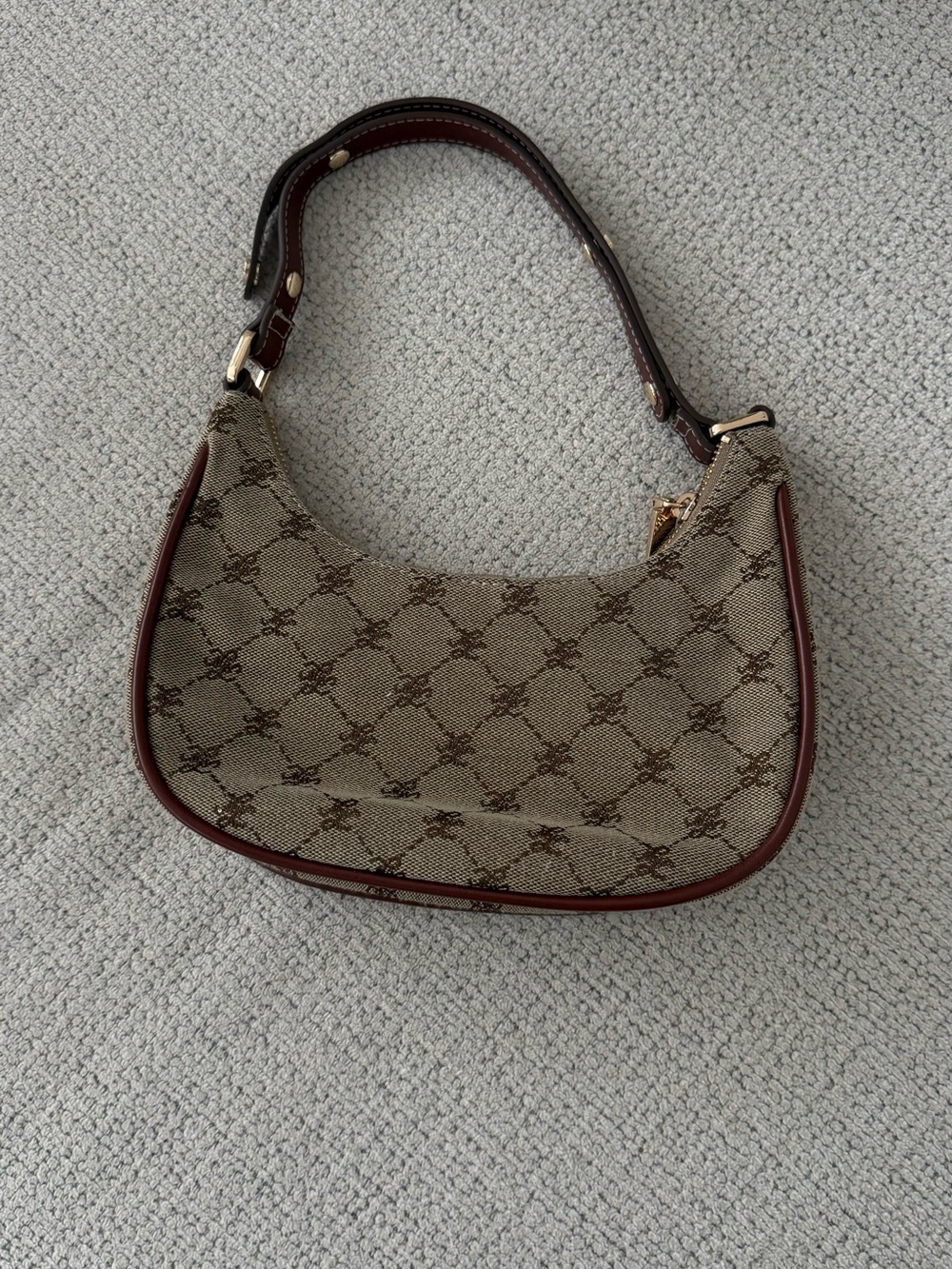 Mango Monogram Shoulder Bag with Brown Trim - Picture 2 of 6
